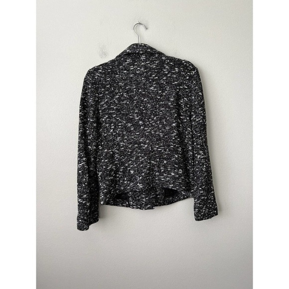 Banana Republic Womens Blazer Black White Tweed Size 10 Asymmetrical Zipper‎ - Picture 11 of 11